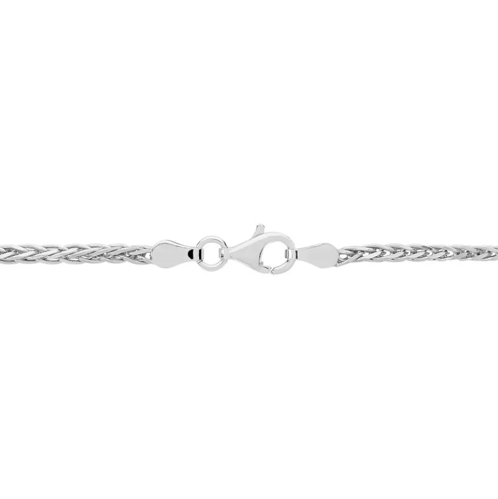 Bracelet Sherihane Maille Palmier Argent Blanc