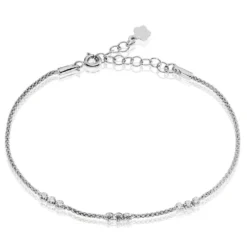 Bracelet Sidney Argent Blanc Oxyde De Zirconium Et Olivine