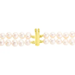 Bracelet Silene 2 Rangs Or Jaune Perle De Culture