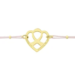 Bracelet Solidaire Lutte Contre Le Cancer Laiton Doré