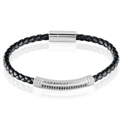 Bracelet Steph Acier Blanc Oxyde Noir