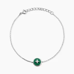 Bracelet Talismania Argent Blanc Malachite