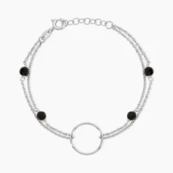 Bracelet Tamar Argent Blanc Pierre De Synthese