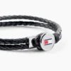 Bracelet Tommy Hilfiger Bruce Cuir De Veau Noir