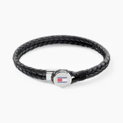 Bracelet Tommy Hilfiger Bruce Cuir De Veau Noir