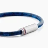 Bracelet Tommy Hilfiger Printed Cord Cuir De Veau Bleu