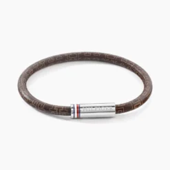 Bracelet Tommy Hilfiger Printed Cord Cuir De Veau Marron