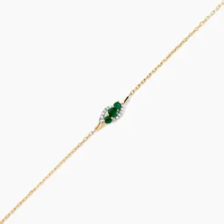 Bracelet Trinitie Or Jaune Emeraude Diamant