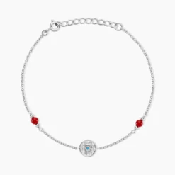 Bracelet Umah Argent Blanc Corail Oxyde De Zirconium
