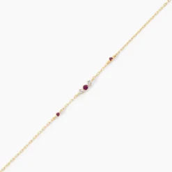 Bracelet Valora Or Jaune Rhodolite Oxyde De Zirconium