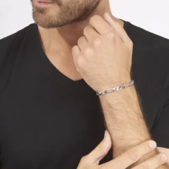 Bracelet Vivian Maille Alternee 1/3 Argent Blanc