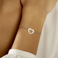 Bracelet Vivianne Argent Blanc Oxyde De Zirconium Et Céramique