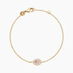 Bracelet Zihna Plaqué Or Jaune Pierre De Synthèse Oxyde