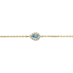 Bracelet Zihna Plaqué Or Jaune Pierre De Synthèse Oxyde