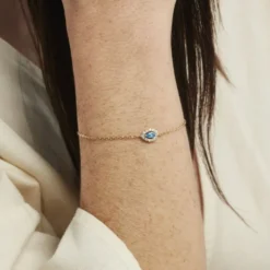 Bracelet Zihna Plaqué Or Jaune Pierre De Synthèse Oxyde