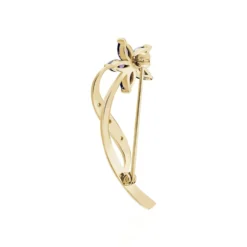 Broche Maxanceae Plaqué Or Jaune Oxyde De Zirconium