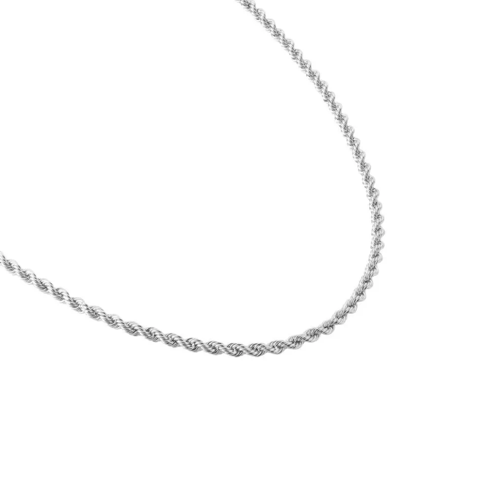 Chaine Jerry Maille Corde Or Blanc