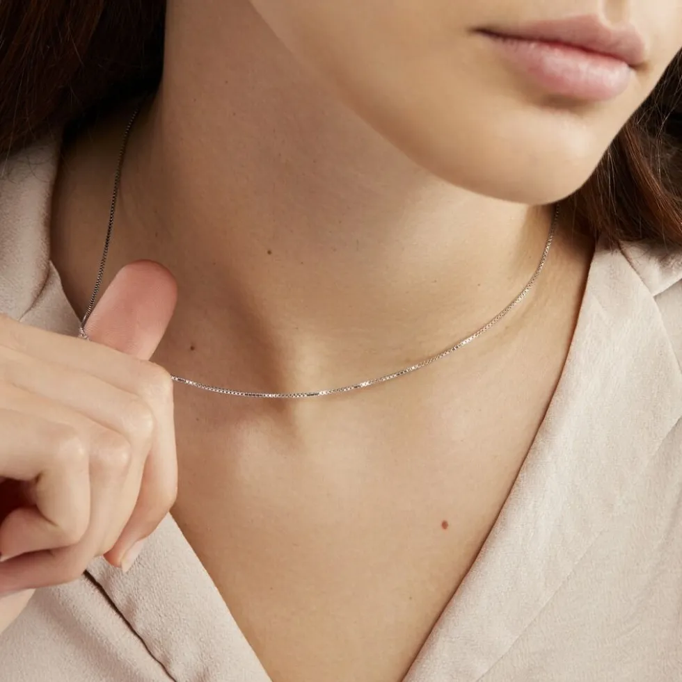 Chaîne Alyze Argent Blanc