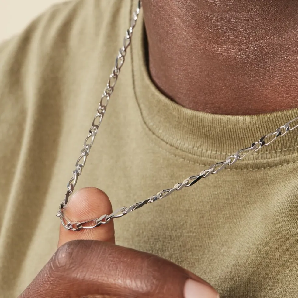 Chaîne Anilo Maille Alternée Argent Blanc