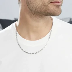 Chaîne Anilo Maille Alternée Argent Blanc