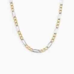Chaîne Cameo Maille Alternee 1/3 Or Bicolore