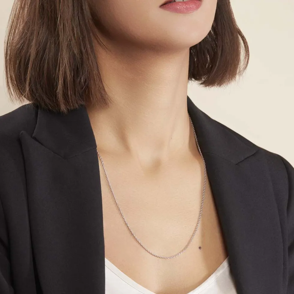 Chaîne Claudine Maille Forçat Argent Blanc