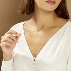 Chaîne Claudine Maille Forçat Argent Blanc