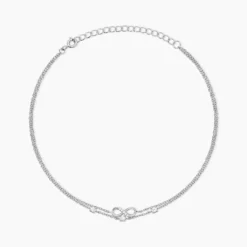 Chaîne De Cheville Aurelio Argent Blanc Oxyde De Zirconium