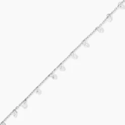 Chaîne De Cheville Carolaine Argent Blanc Oxyde De Zirconium