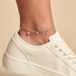 Chaîne De Cheville Delarie Argent Blanc Oxyde De Zirconium