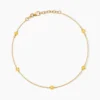 Chaîne De Cheville Edvina Plaqué Or Jaune Cristaux De Swarovski