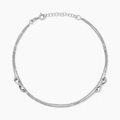 Chaîne De Cheville Noelle Argent Blanc