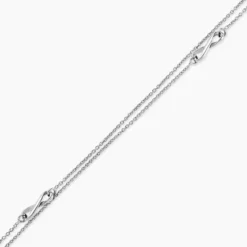 Chaîne De Cheville Noelle Argent Blanc
