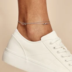 Chaîne De Cheville Noelle Argent Blanc