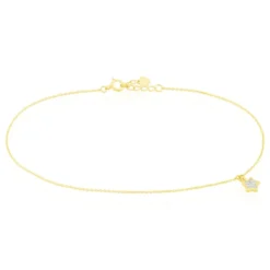 Chaîne De Cheville Valentiane Or Jaune Oxyde De Zirconium