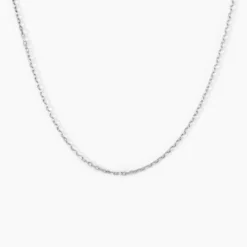 Chaîne Igoa Maille Forçat Diamantee Or Blanc