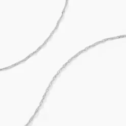Chaîne Imanie Maille Singapour Or Blanc