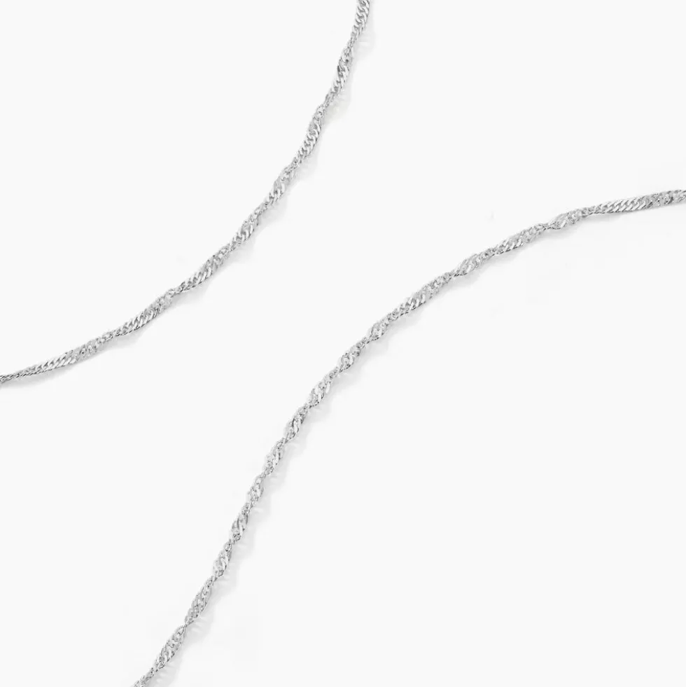 Chaîne Imanie Maille Singapour Or Blanc