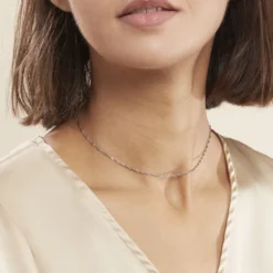 Chaîne Leliana Maille Singapour Or Blanc