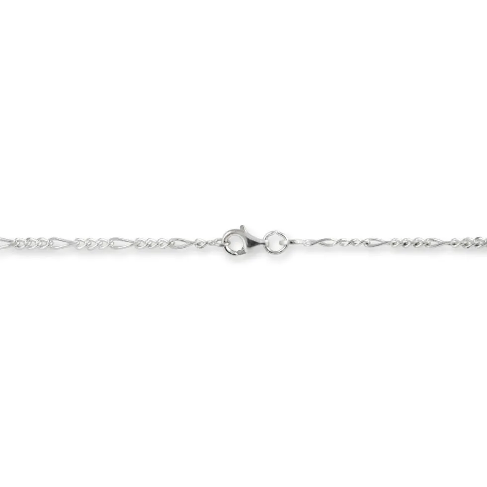 Chaîne Lyndsayae Maille Alternée 1/3 Argent Blanc