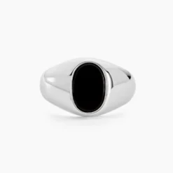 Chevalière Amaurie Argent Blanc Onyx
