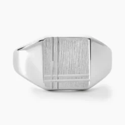 Chevalière Cillian Argent Blanc