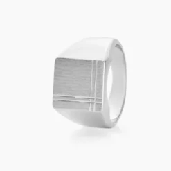 Chevalière Cillian Argent Blanc