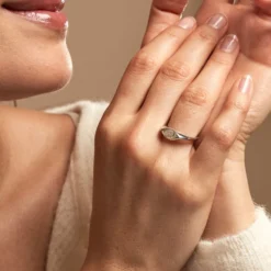 Chevalière Evalyn Argent Blanc Oxyde De Zirconium