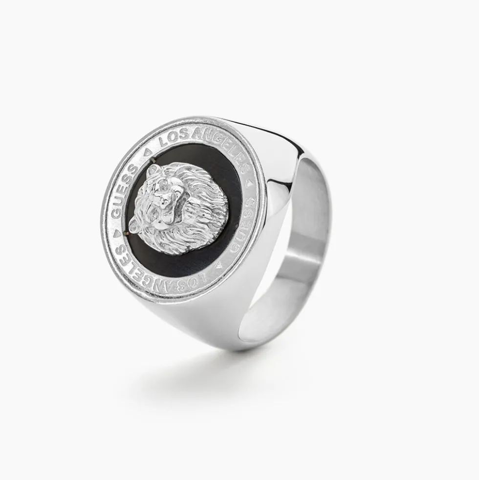 Chevalière Guess Lion King Acier Argenté
