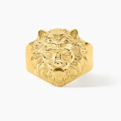 Chevalière Guess Lion King Acier Jaune