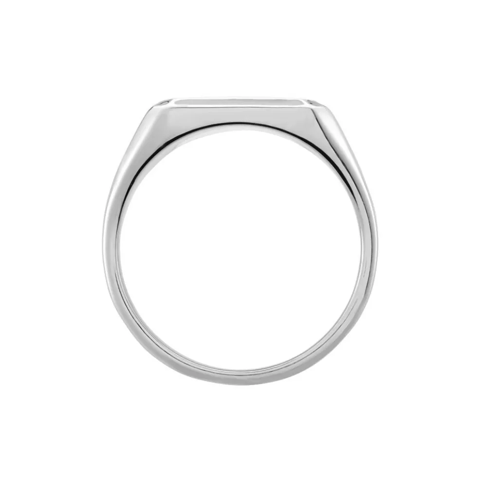 Chevalière Manny Argent Blanc