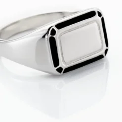 Chevalière Manny Argent Blanc