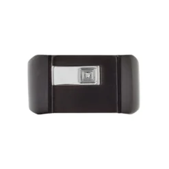 Chevalière Meghan Acier Noir Diamant