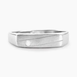 Chevalière Michel Argent Blanc Oxyde De Zirconium